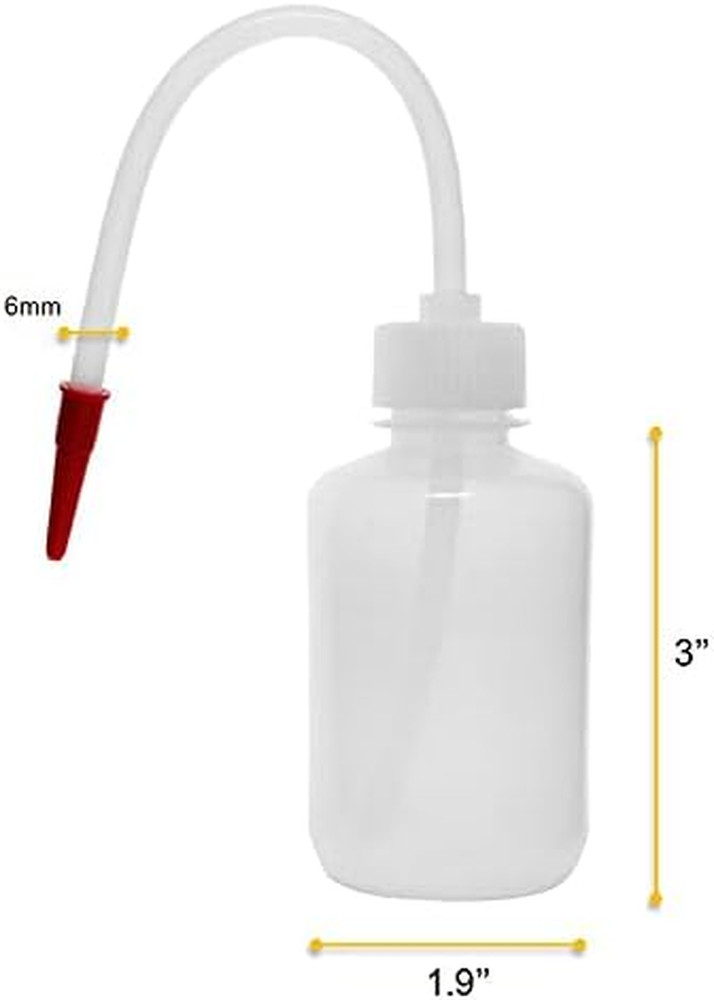 Wash Bottle, 125Ml - Polyethylene - Translucent, Unbreakable - Screw Cap with Fl