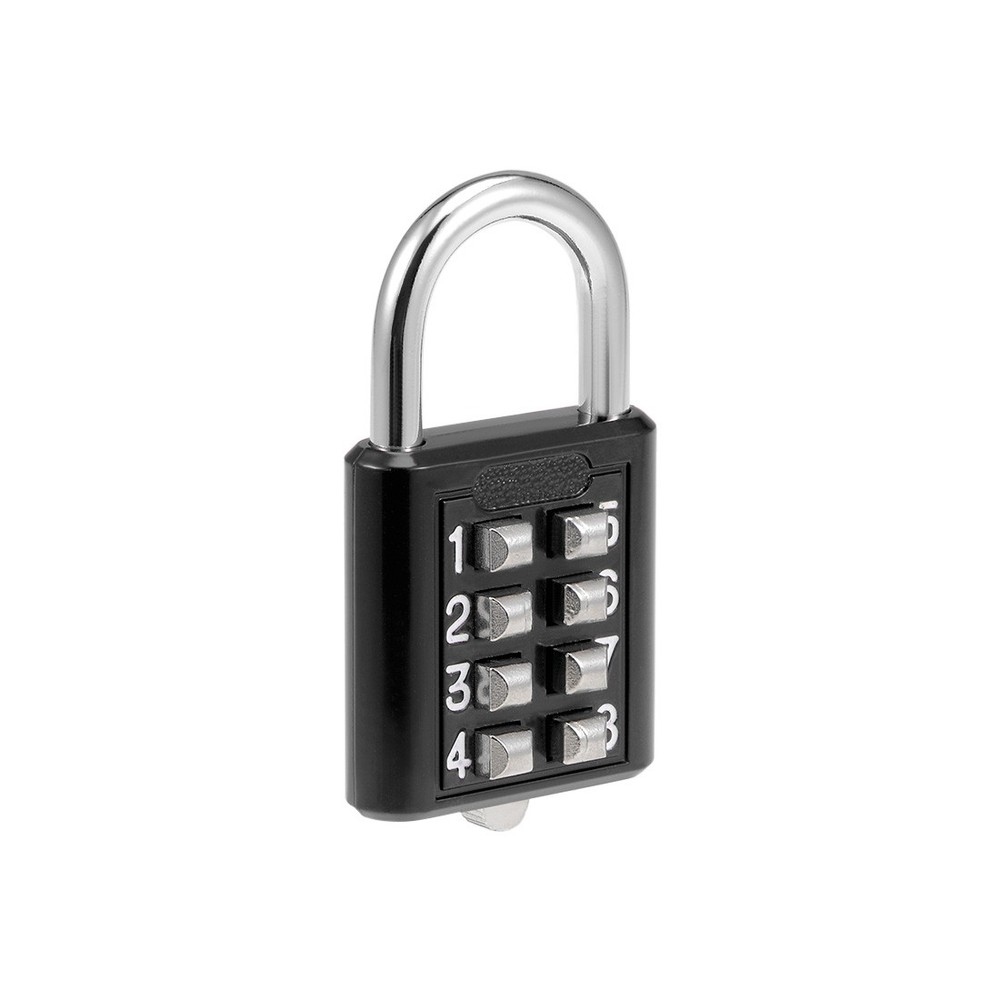 8-Digit Combination Padlock Push Button Lock for Locker Cabinet Black 2Pcs