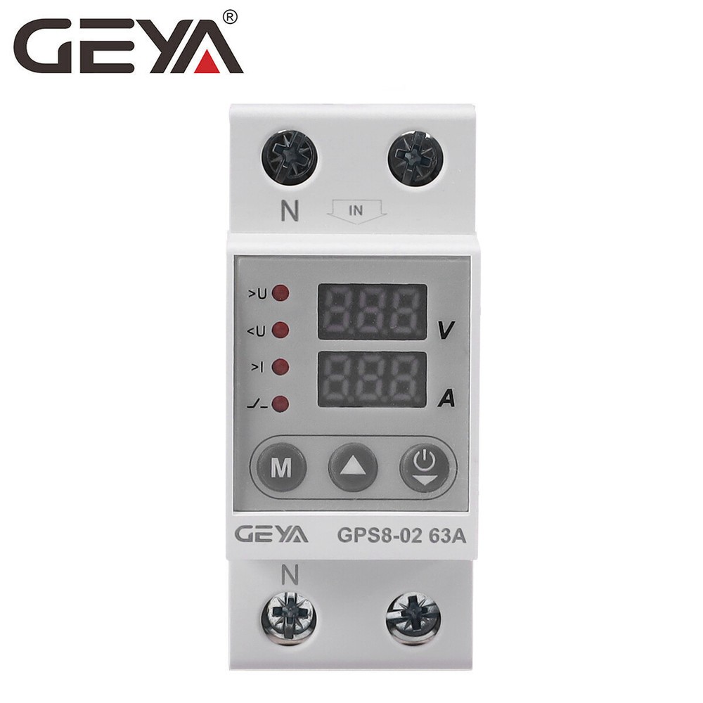 GEYA Over Current Protector Over&Under voltage Protective Device 2Pole 40A 63A