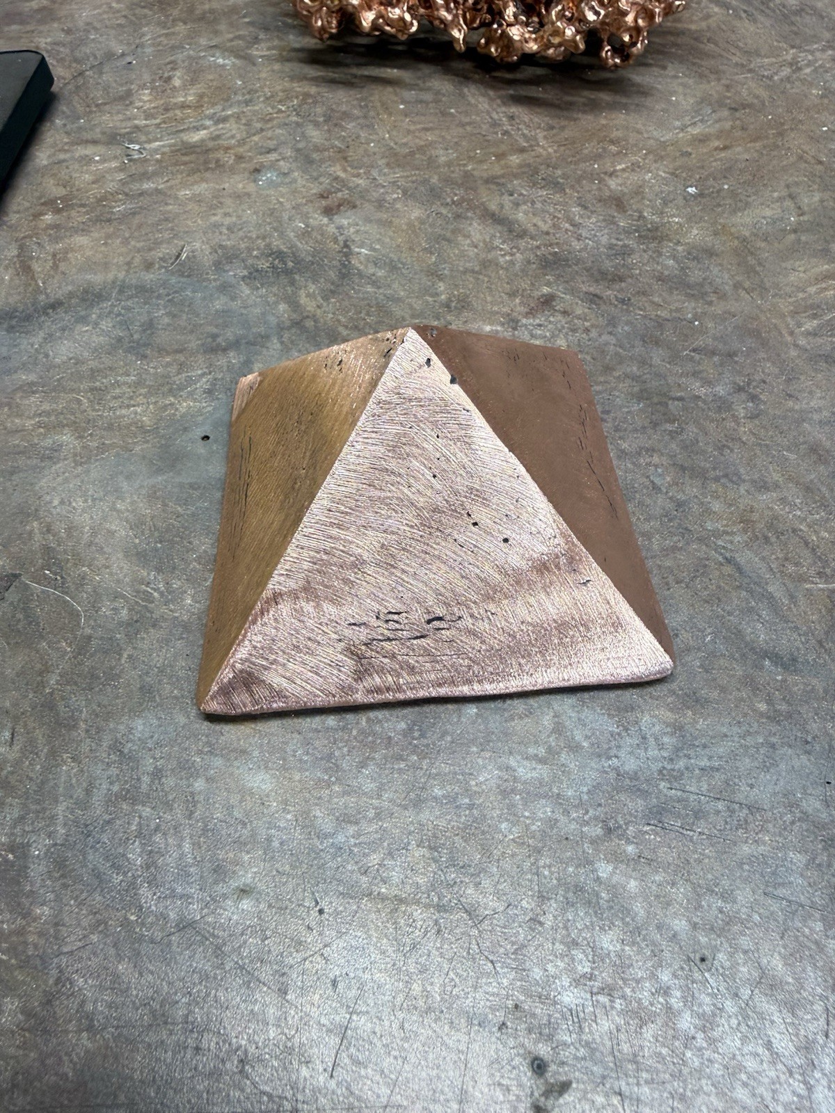 Pure Solid Copper Meditation Pyramid 3LBS Made in Tennessee