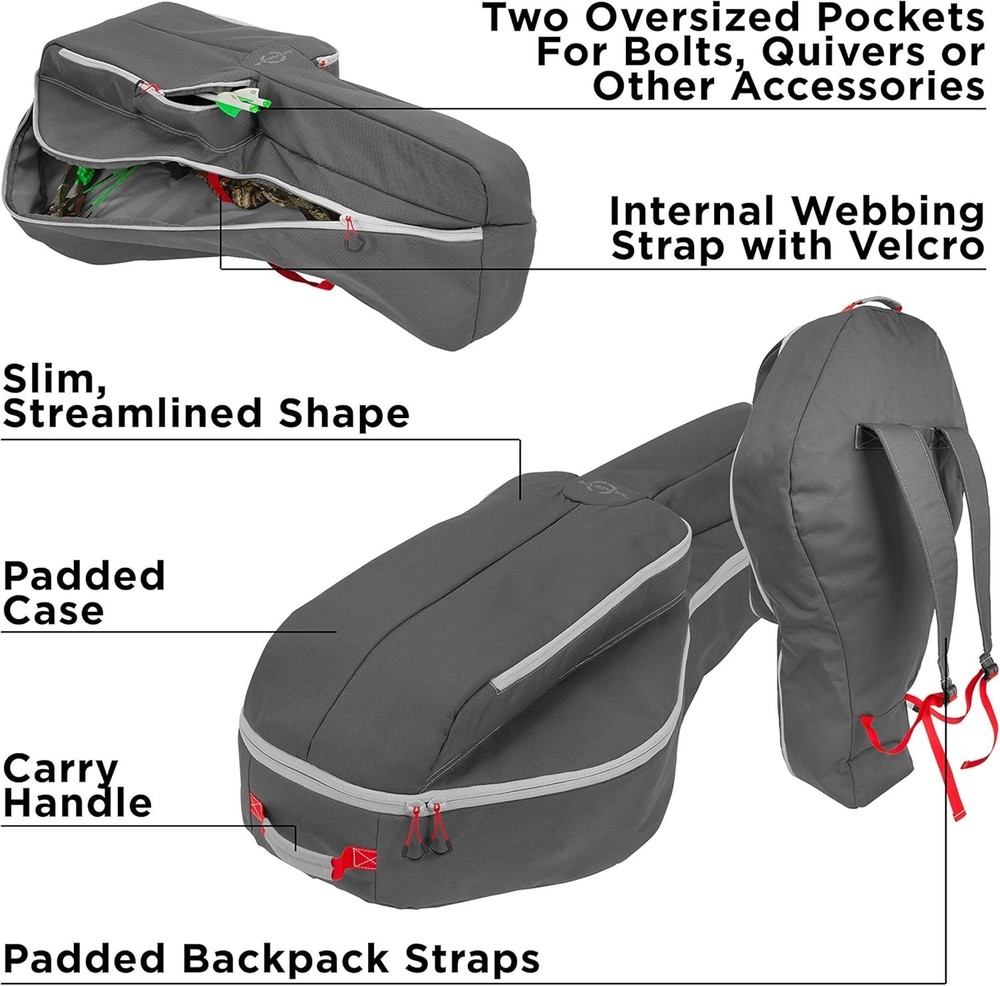 Crossbow Case Soft-Shell Oversized Pockets Padded Backpack Hunting Range