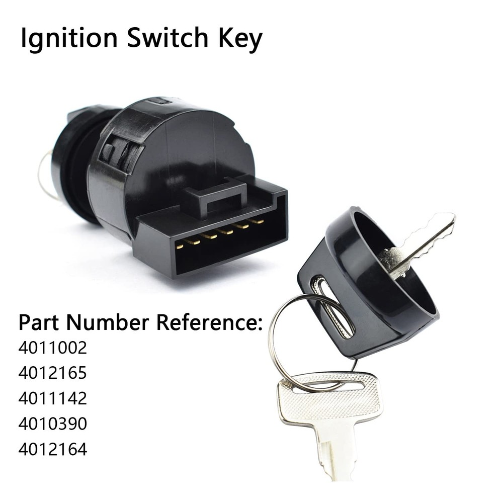 Ignition Switch with Key 3 Position Off/On/Start Compatible Black