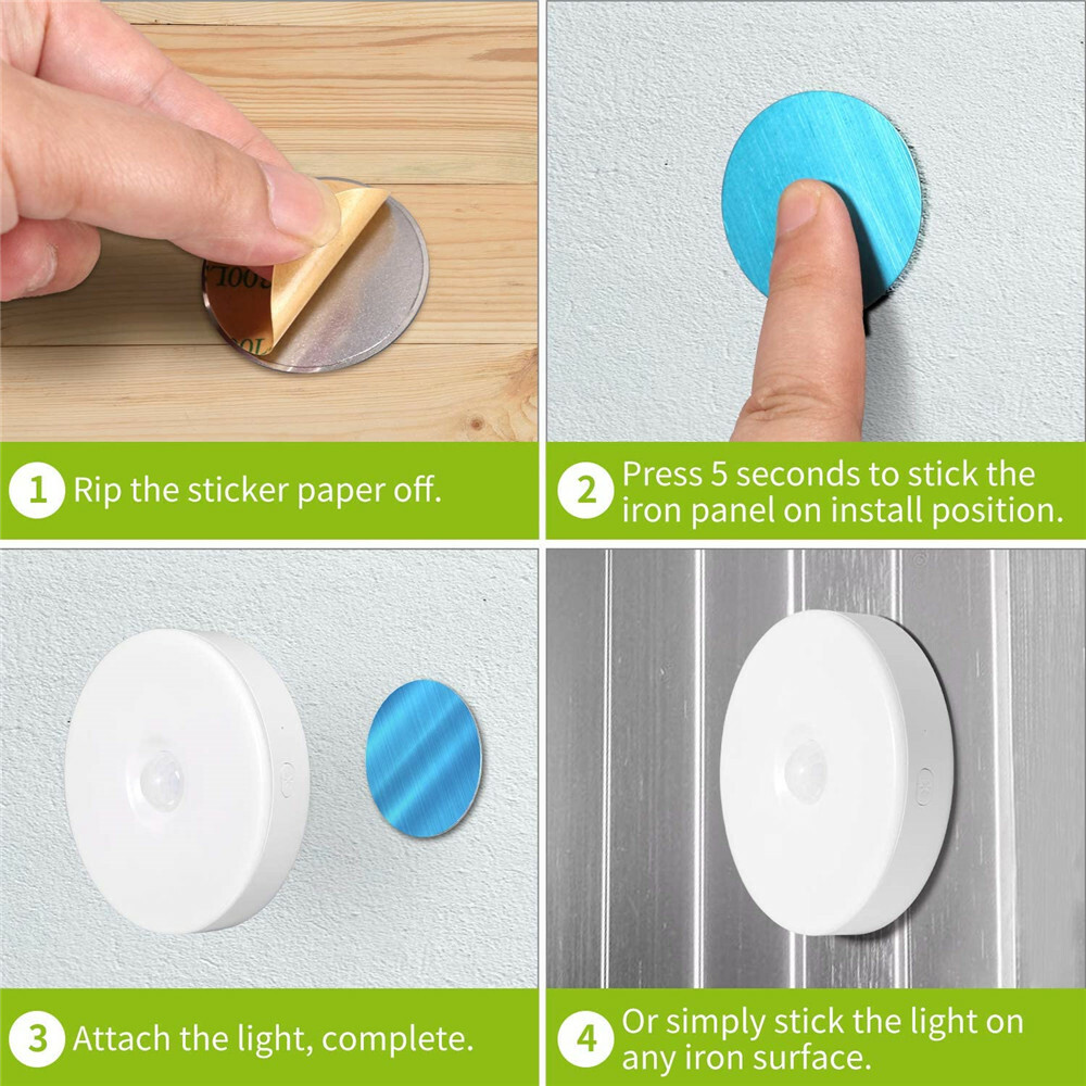 Motion Sensor LED Night Light Battery Powered Indoor Closet Cabinet Wall Cabinet