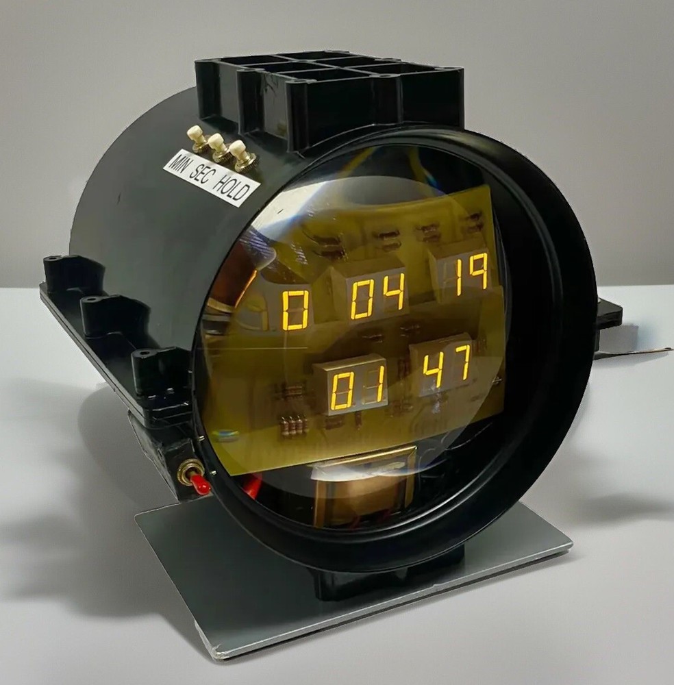 Industrial Timer-Calibrating Clock LED 8” Custom Made Enclosed Circuitry Orange