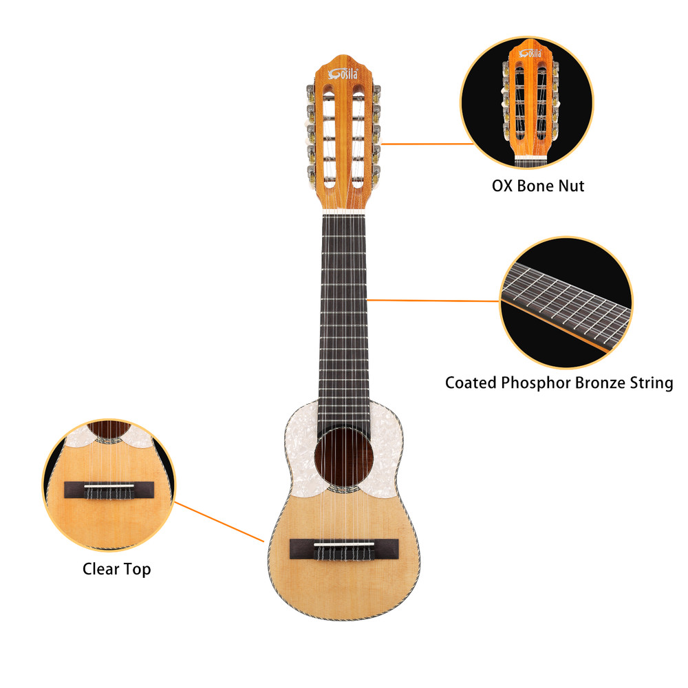 Charango 10-String Traditional Andean Guitar, Solid Spruce Top