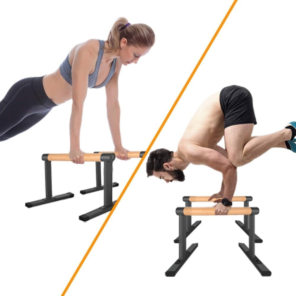 Wooden Parallel Bars & Dip Bar - 500lbs Capacity for Versatile Workouts