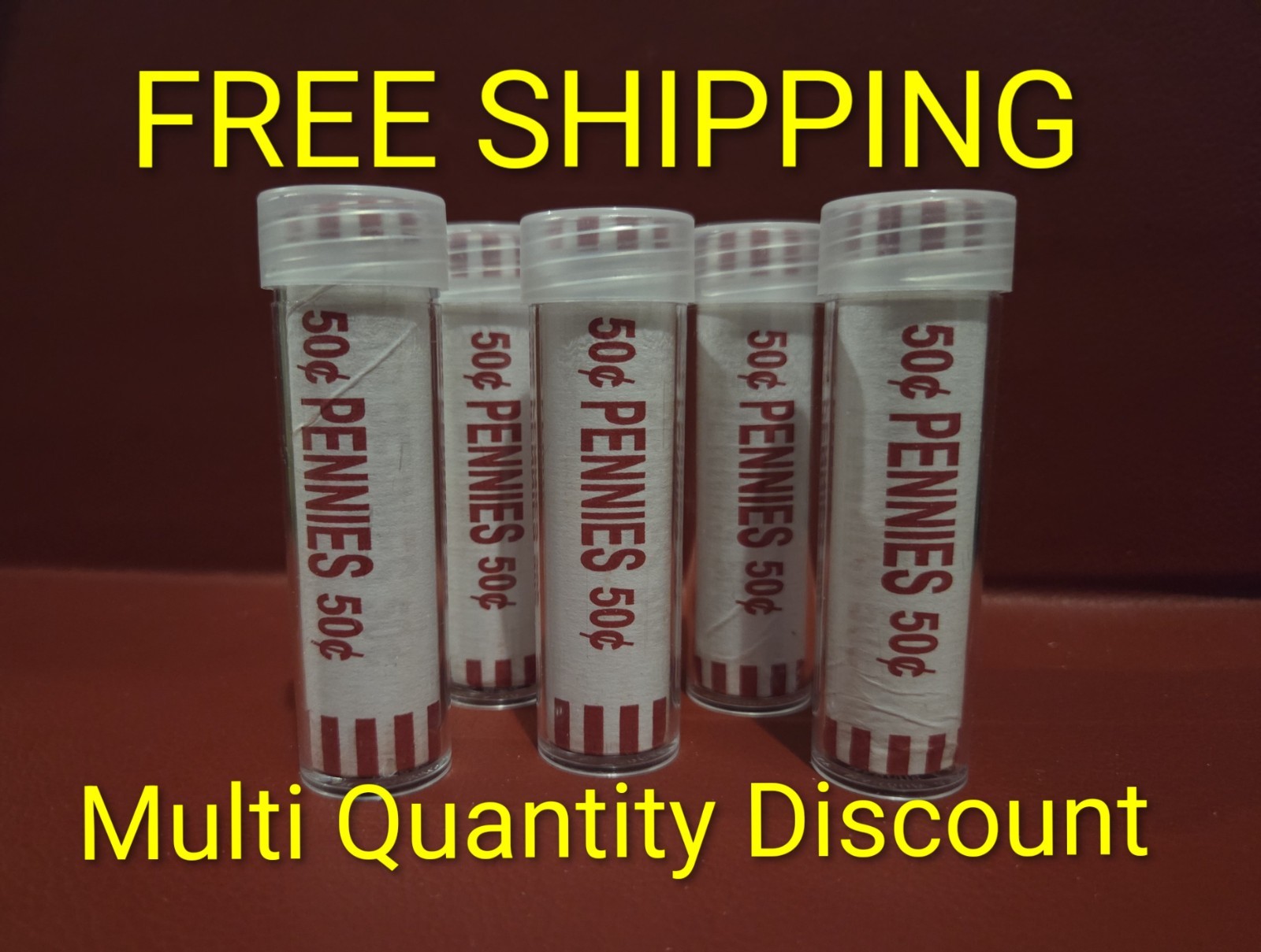 2025 D Penny Rolls, -5- Rolls & 5 Tubes* FREE SHIPPING*LAST YEAR! Uncirculated!!