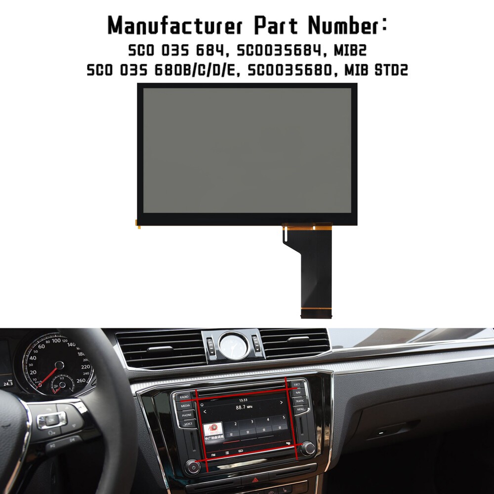 For VW MIB STD2 200 680 Multimedia Glass 6.5" Touch Screen Digitizer Replacement