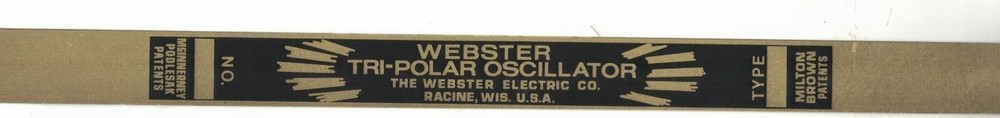 Webster K L Magneto Name Band Gas Engine Hit & Miss Throttle