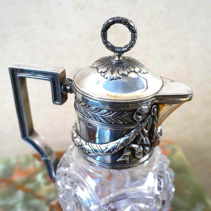 Morozov Russian Crystal Glass Silver Decanter