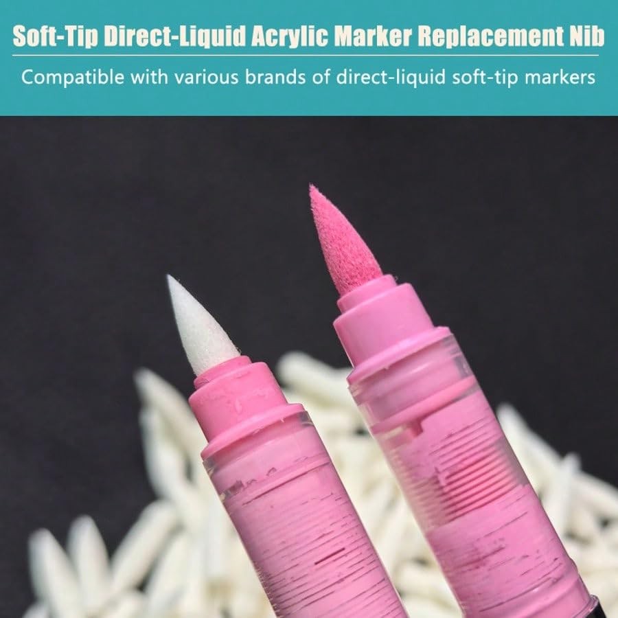 Marker Pen Tips 100PCS Acrylic Paint Marker Replacement Tip for Drawing Writi...