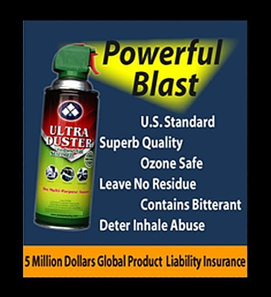 Ultra Duster COMPRESSED AiR 10 oz Can Multi purpose spraY head & straw UDS-10MS
