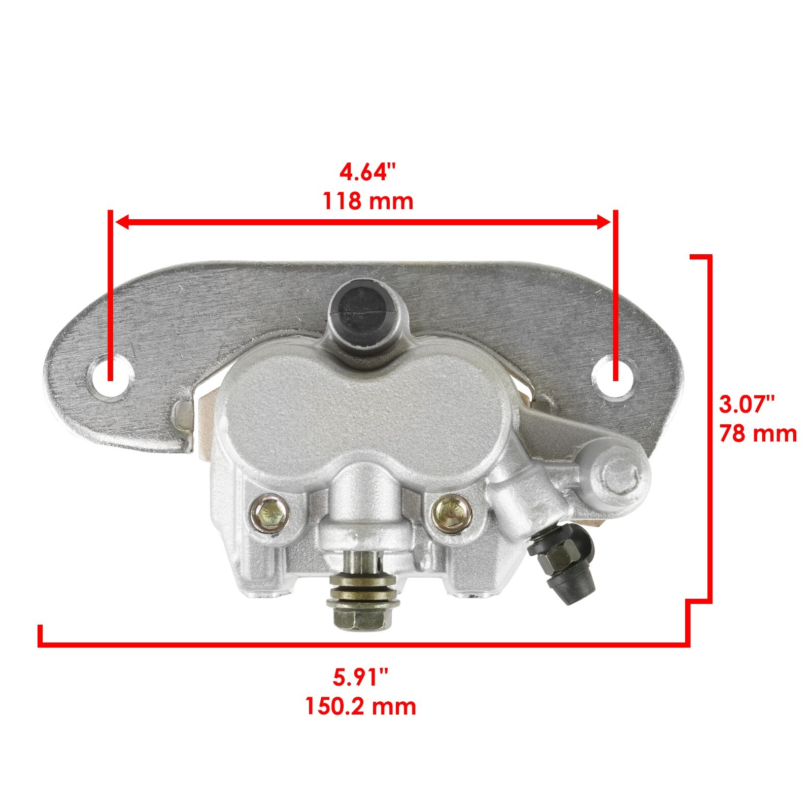 Front Rear Brake Caliper Disc Rotor W/Pad For Yamaha Rhino 700 YXR700 4X4 08-13