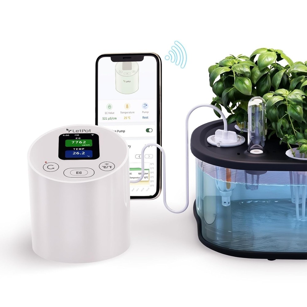 LetPot Smart Hydroponic EC Meter ECT, Wi-Fi App, EC Probe, Power Adapter