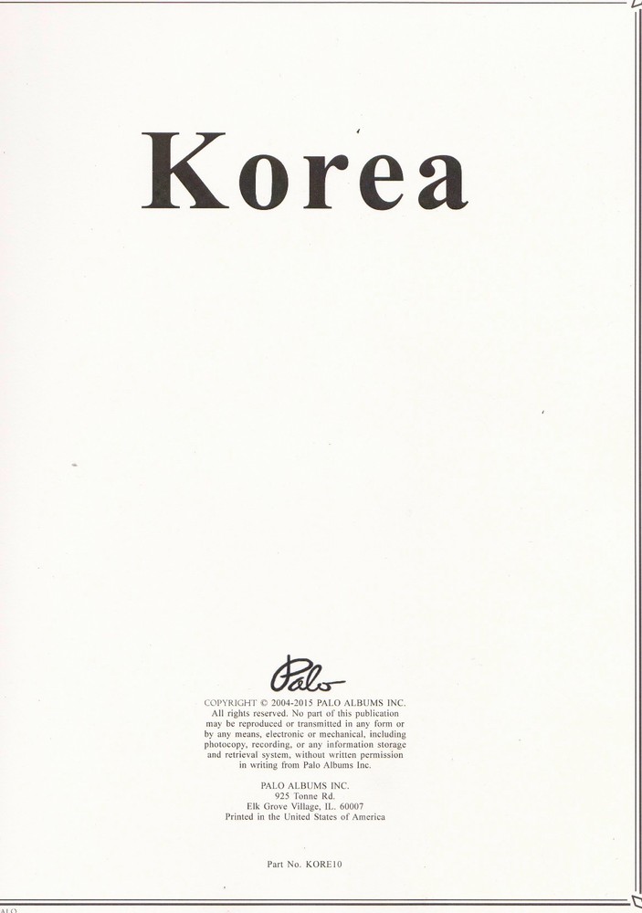 KOREA - PALO HINGELSS STAMP ALBUM - 1884 - 1965 - SEE DESCRIPTION