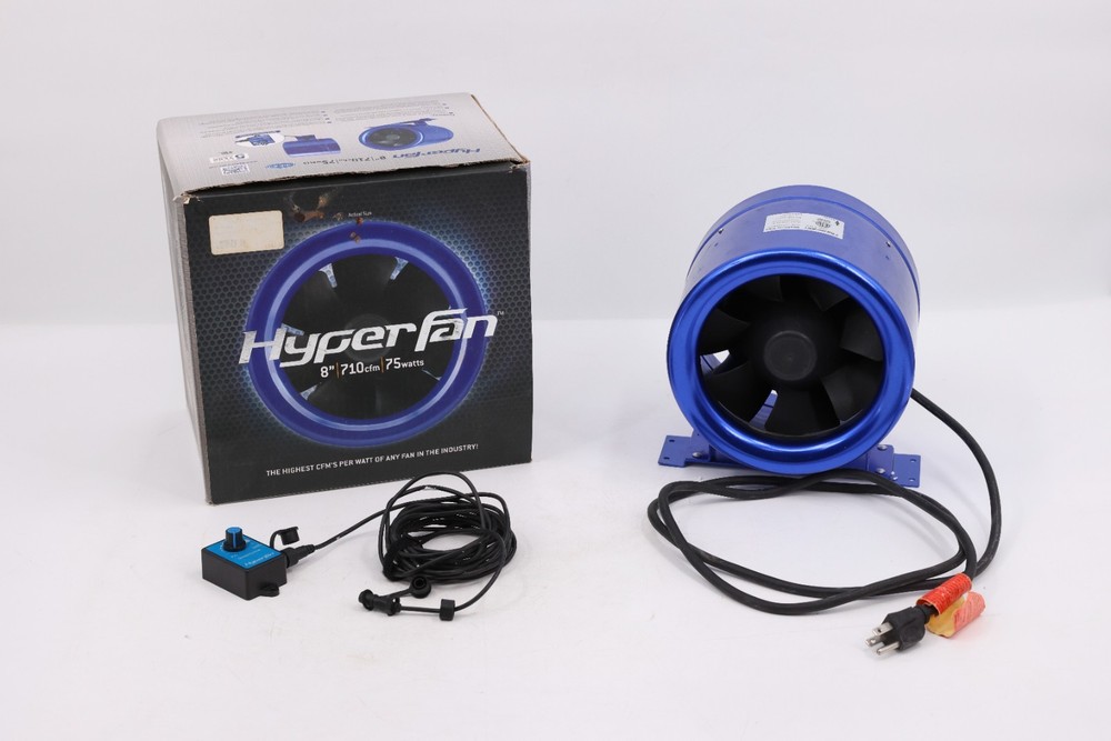 HyperFan 8" MixFlow Inline Duct Fan 75W Grow Ventilation with Controller