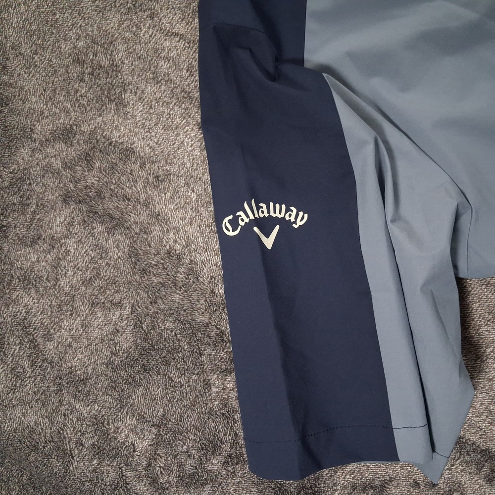 Callaway Golf Weather Series Jacket Mens Medium Navy 1/4 Zip Pullover Swing Tech