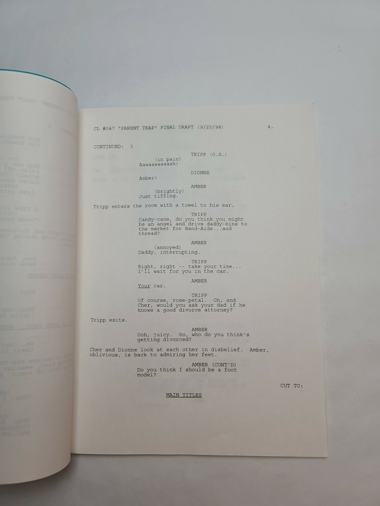 CLUELESS / Adam Hamburger 1998 TV Script, Stacey Dash "Parent Trap"