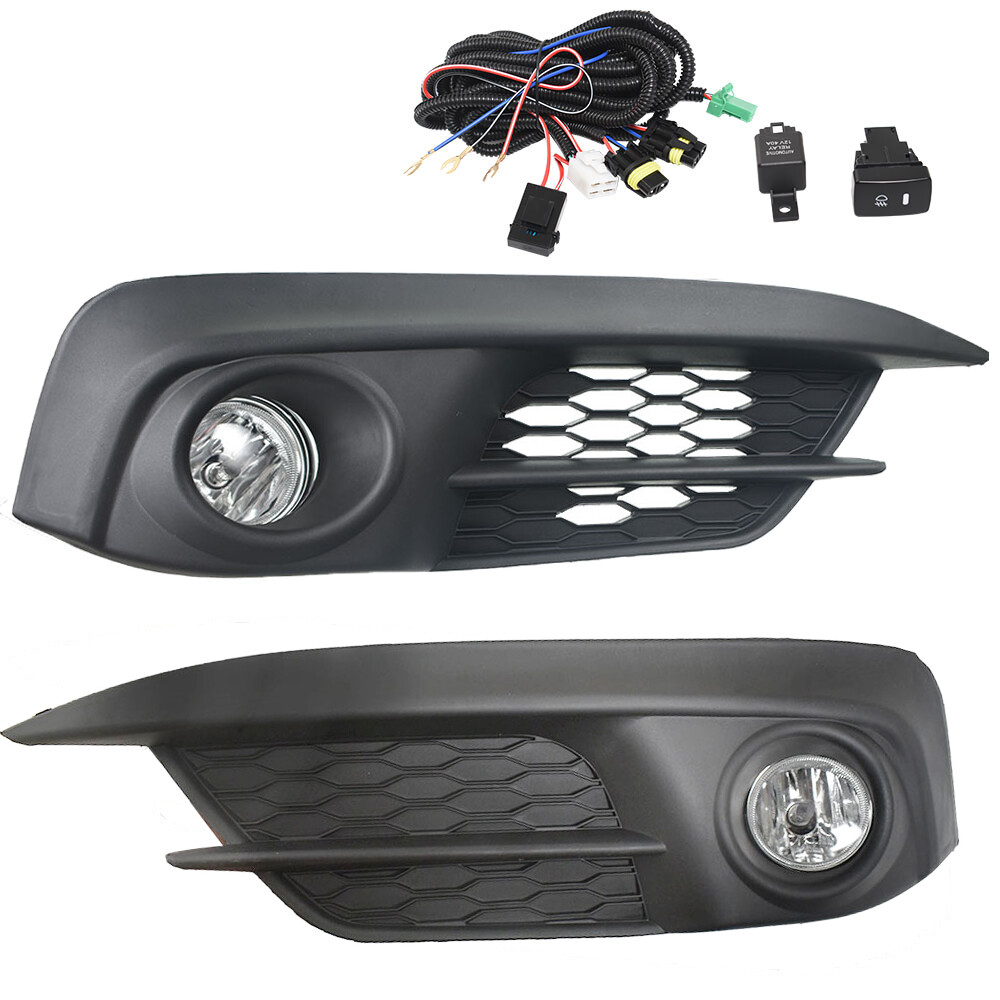 For 2016 2017 2018 Honda Civic Sedan Front Bumper Pair Fog Lights Lamps w/Cover