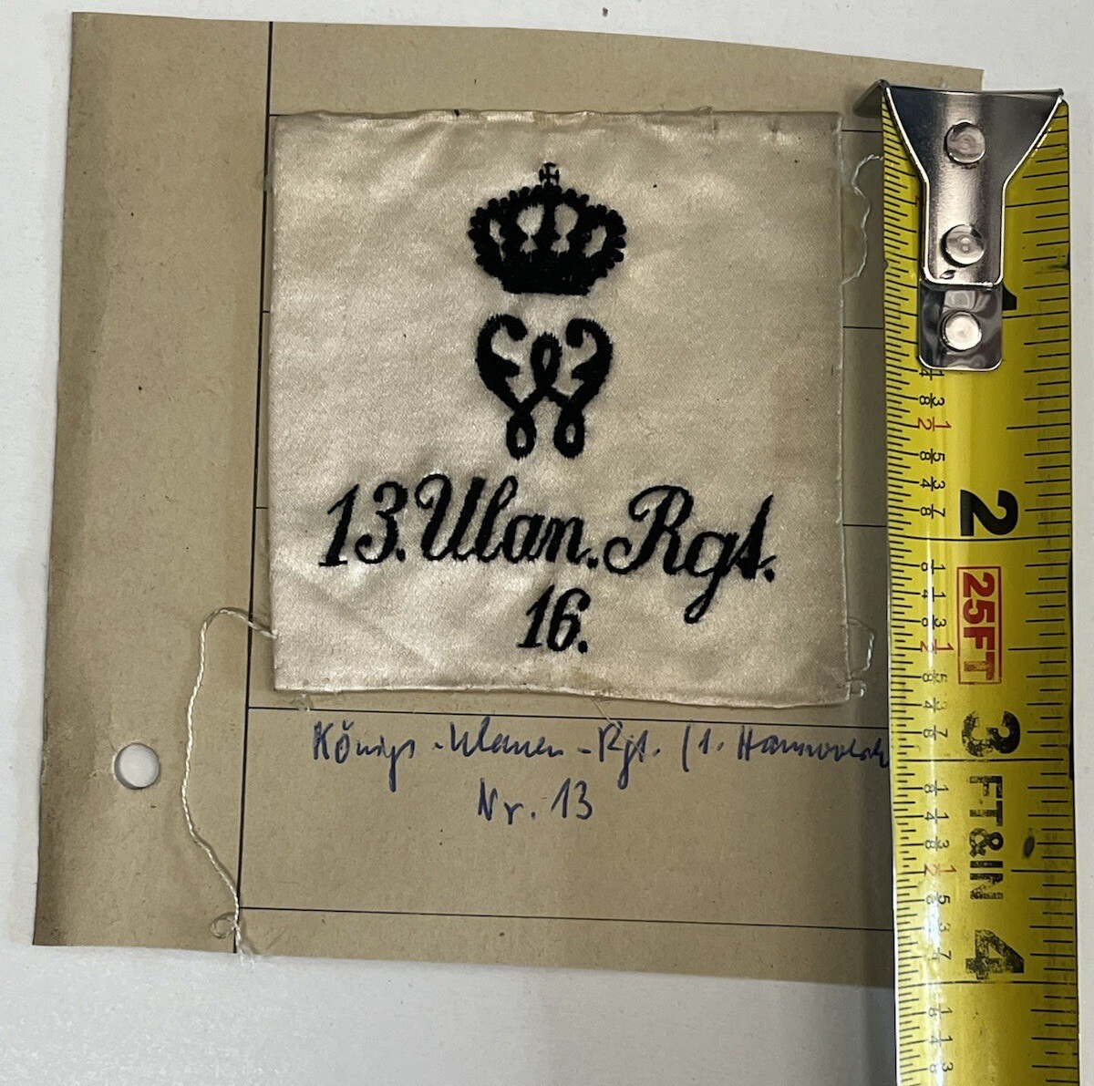 Vintage Kaiser Wilhelm Uhlan Ulan Regiment German Military Cloth Patch Prussia