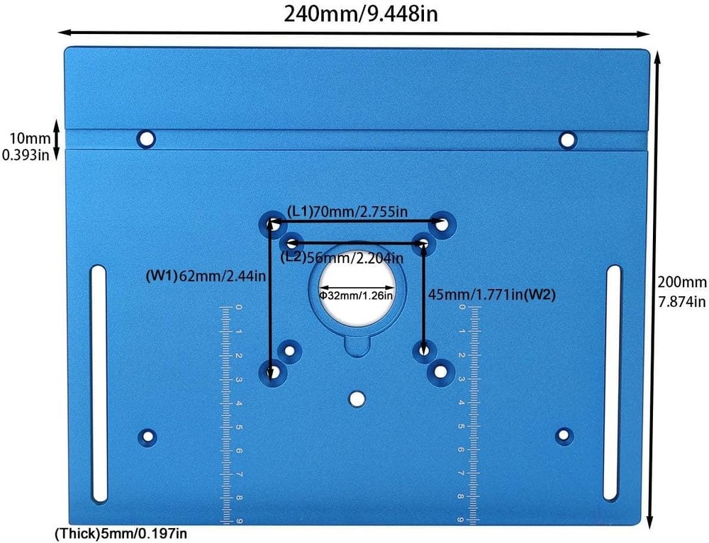 Portable Router Insert Plate with Smooth Surface for Enhanced Workpiece Sliding