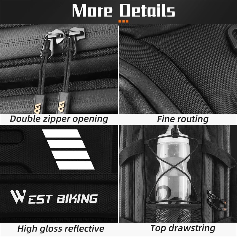 WEST BIKING E-Bike Battery Bicycle Pannier Waterproof Rear Rack Carrier Bag 20L