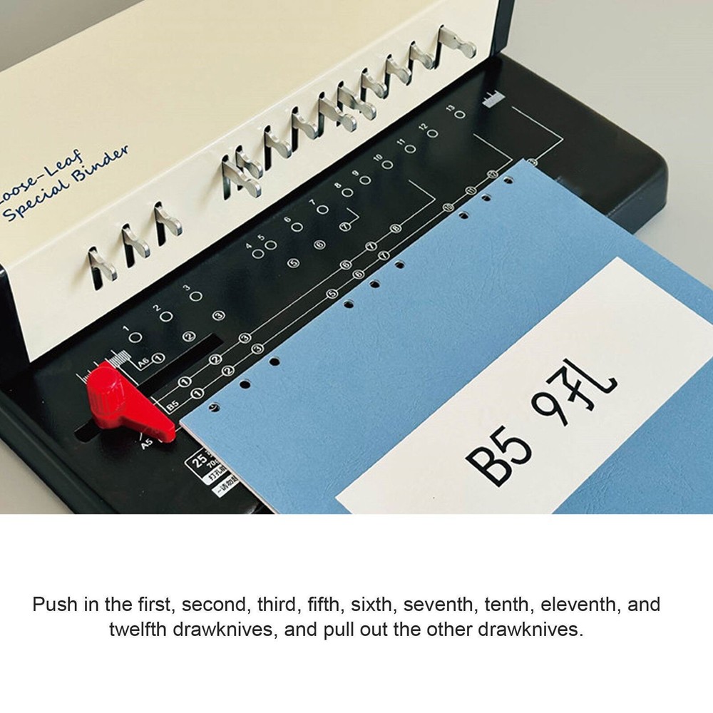 Book Binding Machine A4 13 Round Holes Multifunctional Manual Comb Binder