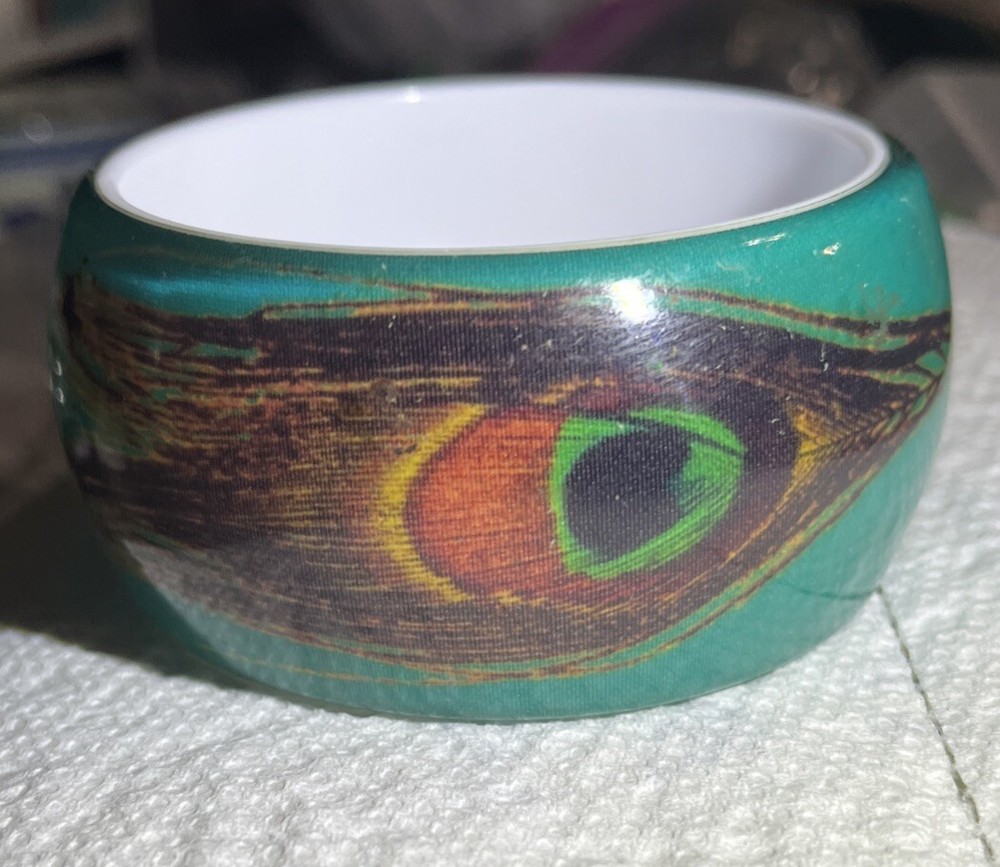 Bird / Feather Bangle Bracelet  Wide Cuff