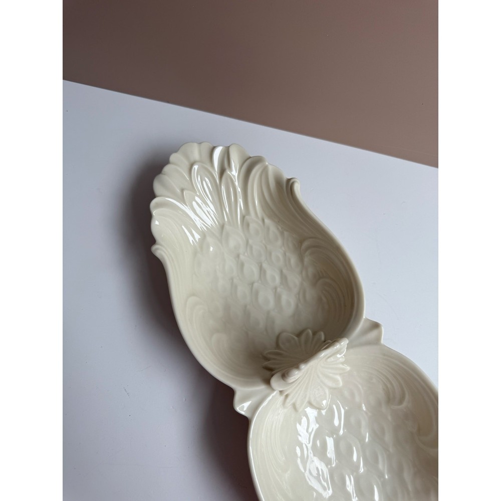 Lenox Double Relish Pineapple Pattern Dish | Lenox Green Backstamp | Candy Nut