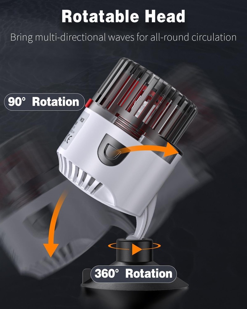 Pawfly 3 W Aquarium Wave Maker 800 GPH Submersible 800GPH(Basic), Red