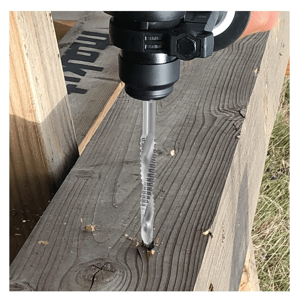 2 Pcs 6-32NC Combination Tap and Drill Bit, Multi Use Countersink Hex Bit, Si...