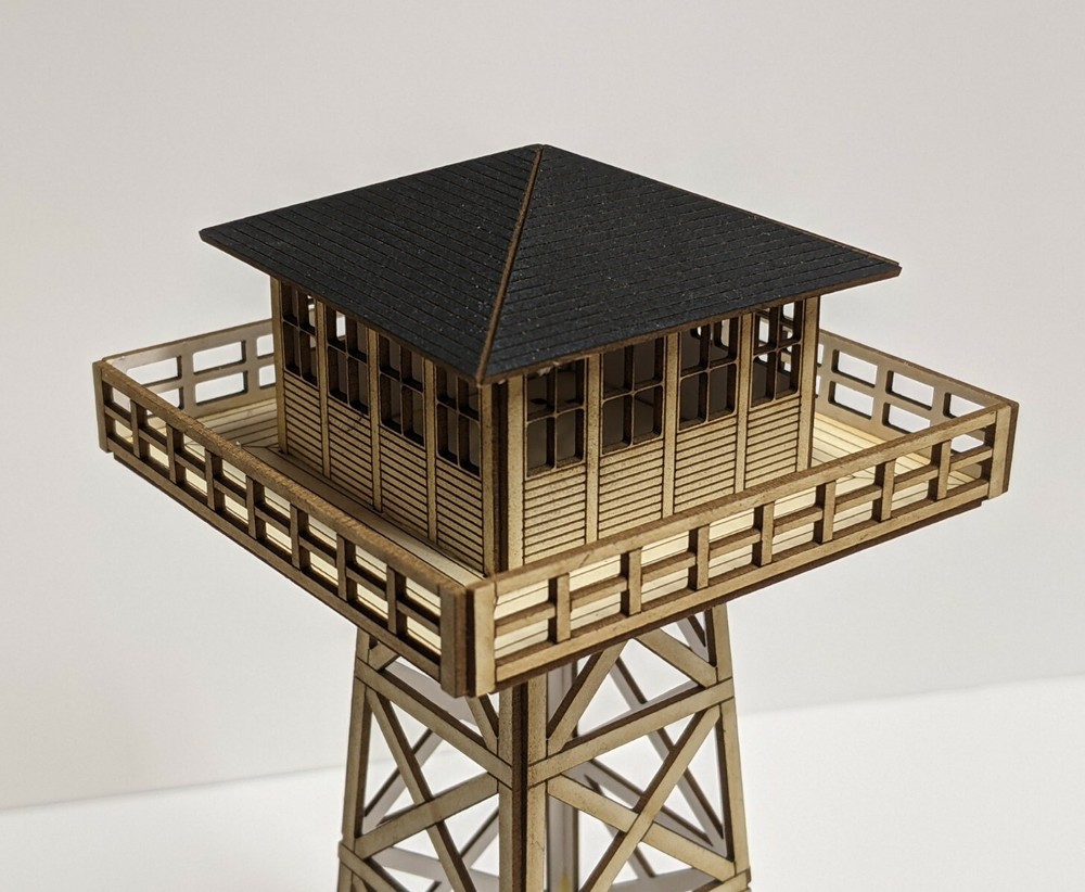 HO Scale Forest Fire Watch Tower Kit - Laser Cut Model Train Scenery Building
