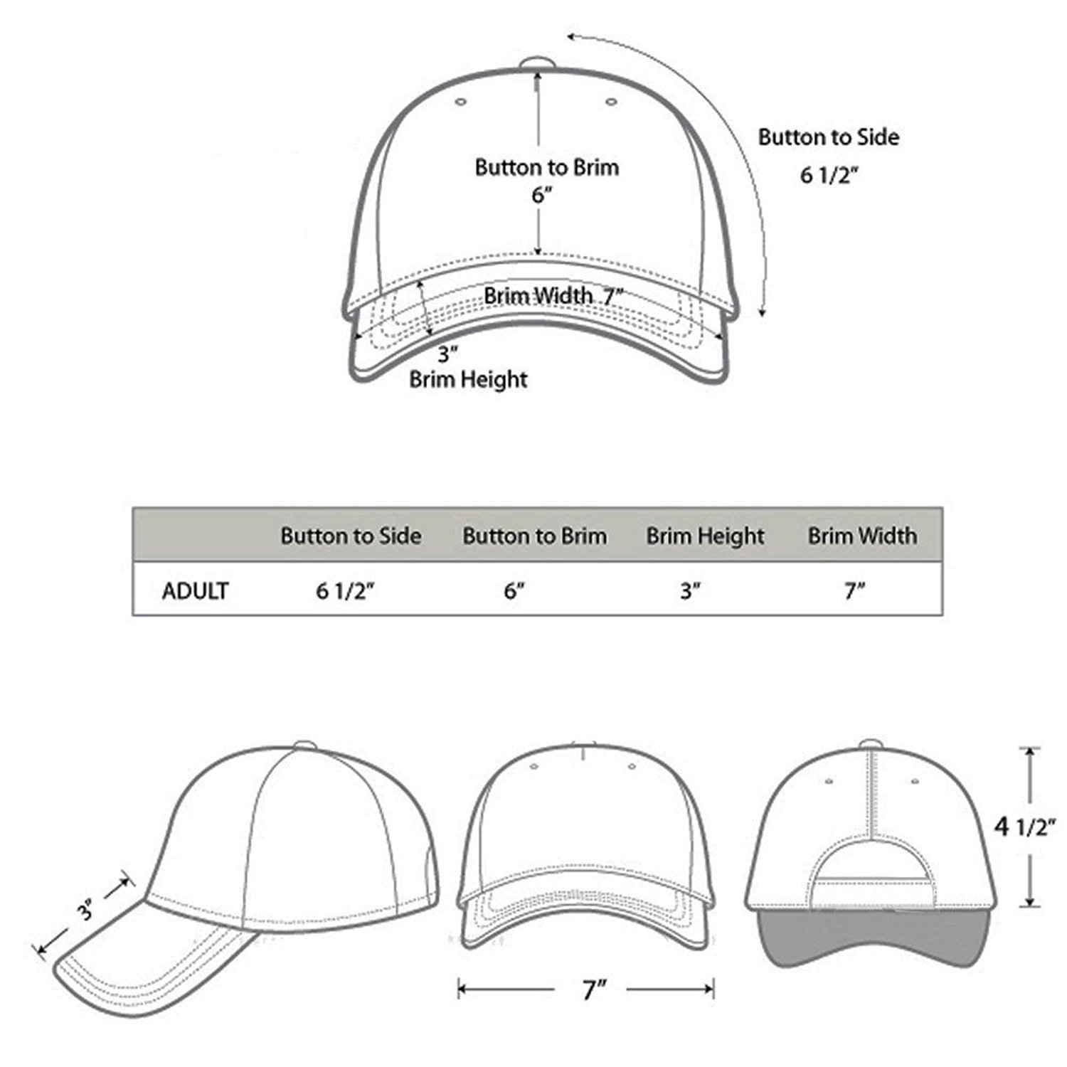 Plain Blank Solid Adjustable Baseball Cap Hats (ship in BOX!)