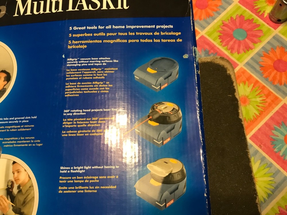 Ryobi Airgrip MultiTaskit 5 Pc. Set Includes Base, Mag Tray, Laser, Light, Clamp