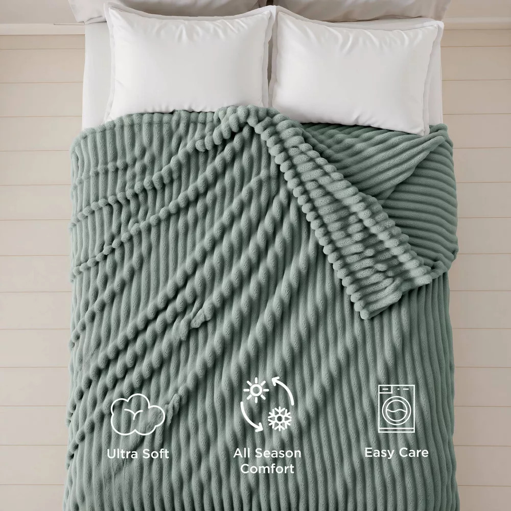 Bedsure Full/Queen Plush Blanket Green