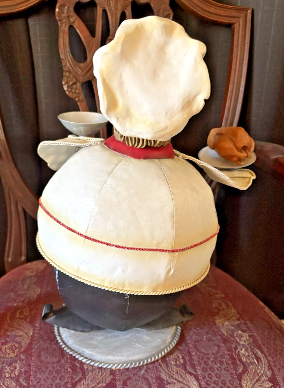 Unique 14 Inch Bobblehead Bobble Body Metal Chef Figure Restuarant Cafe' Decor