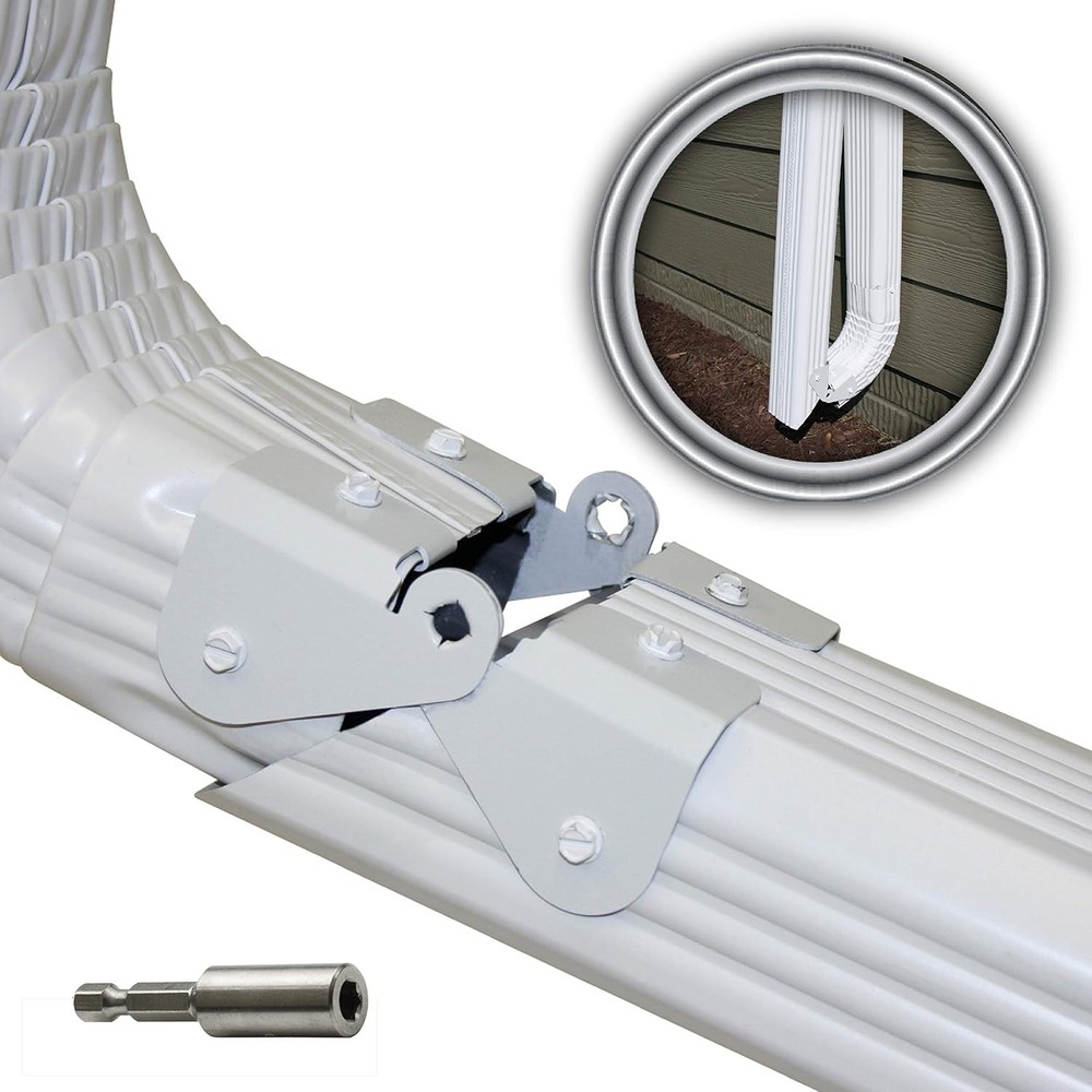 1 Pack Plus | Made in The USA Downspout Hinge | Hardware, 1 Pack, White