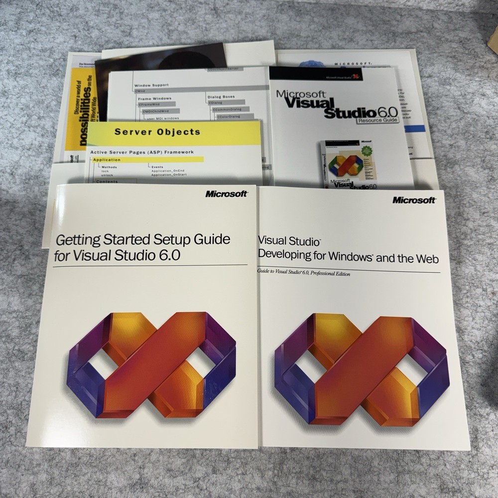 Microsoft Visual Basic Studio 6.0 Pro FoxPro C++ 659-00390 X04-86322 Software
