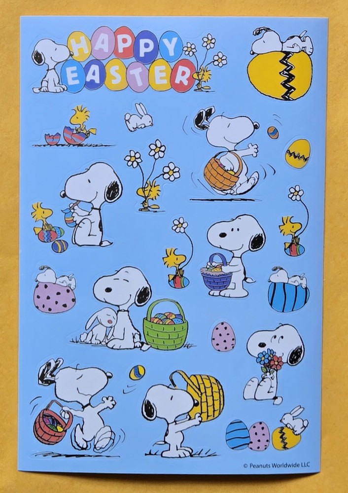 Charles M. Schulz Peanuts Characters Snoopy Sticker Sheet/ Easter