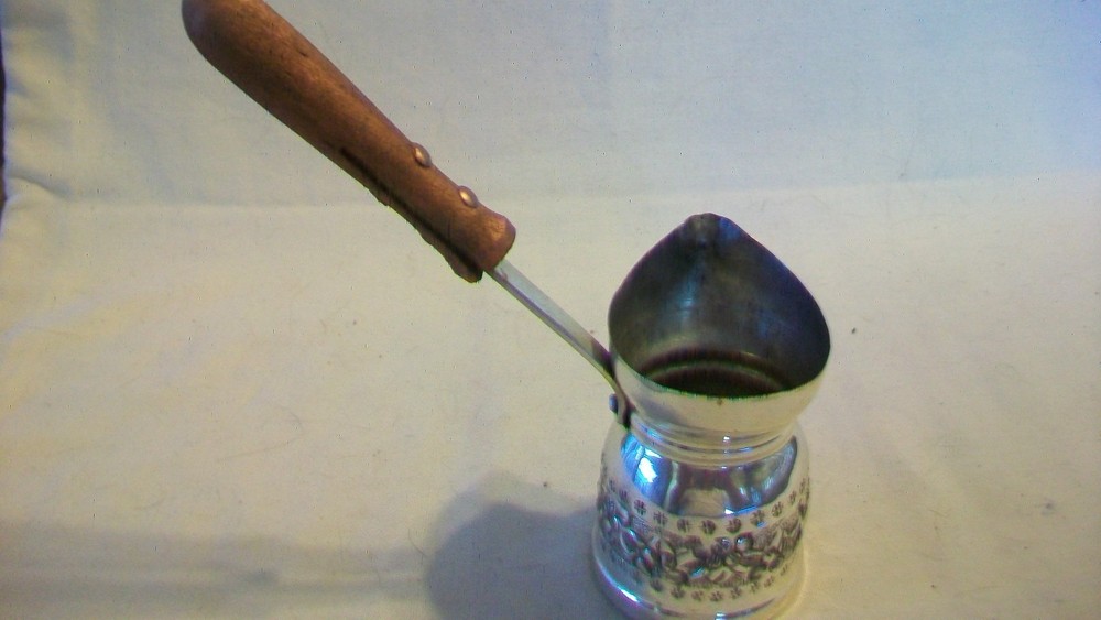 Vintage Silverplated Pourer / Cup with Wood Handle