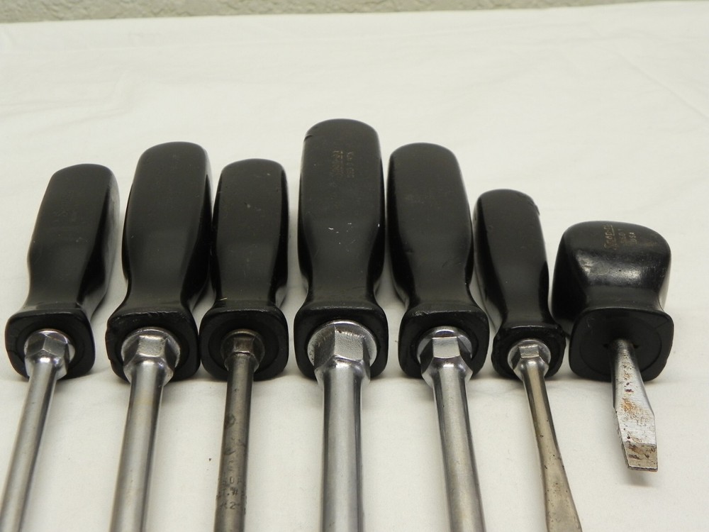 Snap-On 7 Piece Combination Black Hard Handle Screwdriver Set