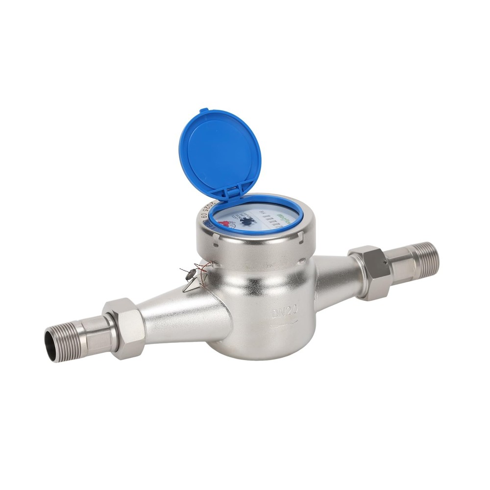 Watflow DN20 SS Water Meter 3/4" NPT, Cubic Flow