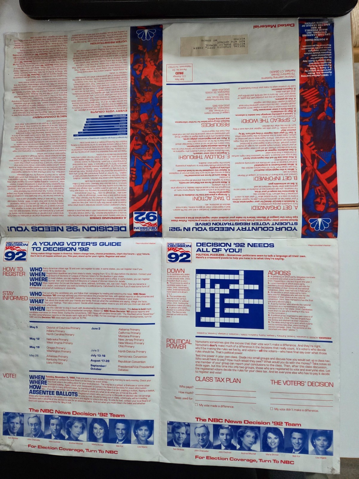 Wayne's World, Wayne & Garth, 1992 poster, Get Out And Vote, NBC News