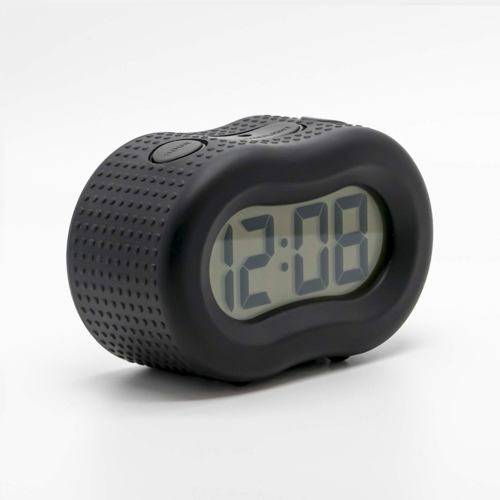 Timelink Smartlight Rubber Alarm Clock with Automatic Night Small, Black
