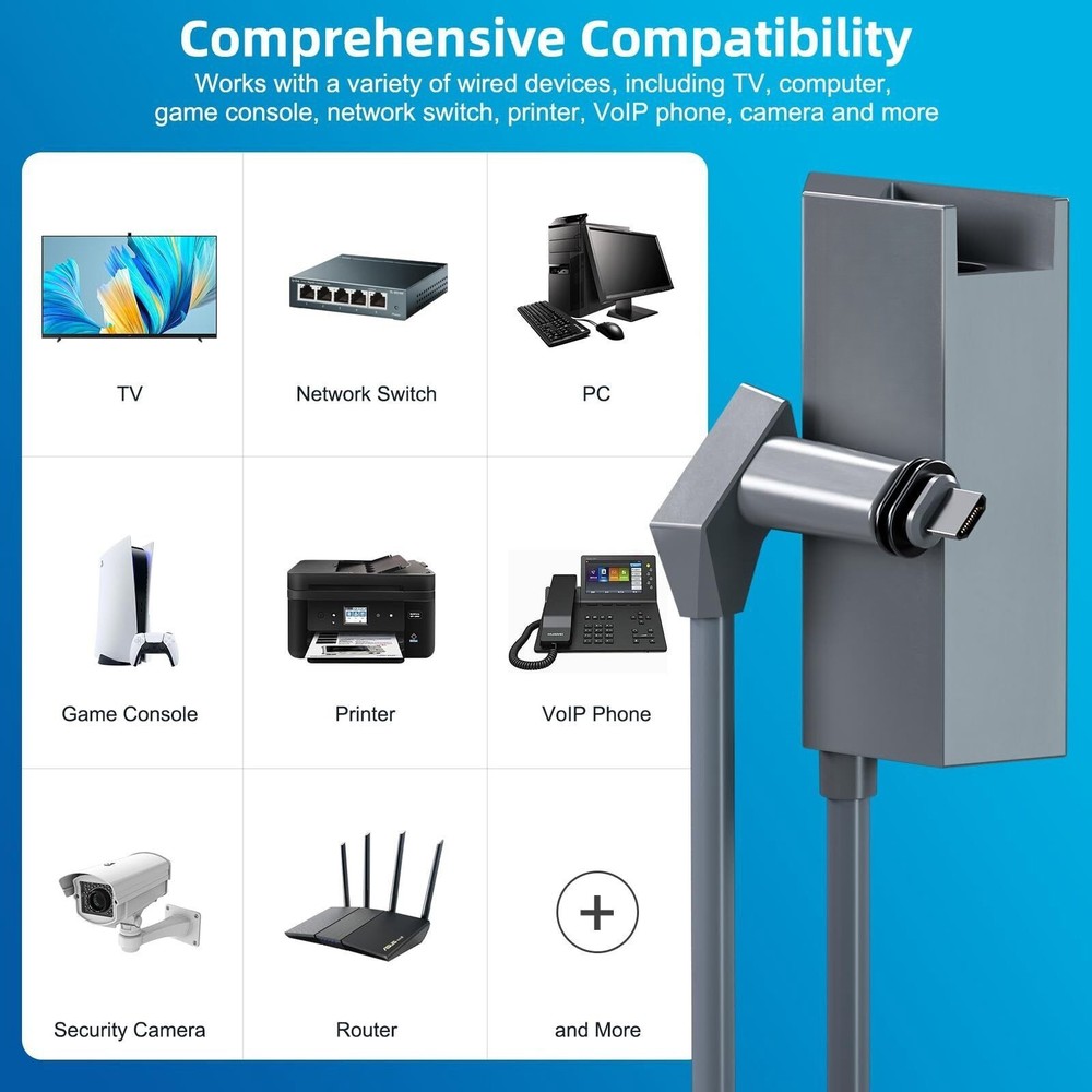 92cm Ethernet Adapter 1200mbps For Starlink Gen 2 Multi-devices Compatibility