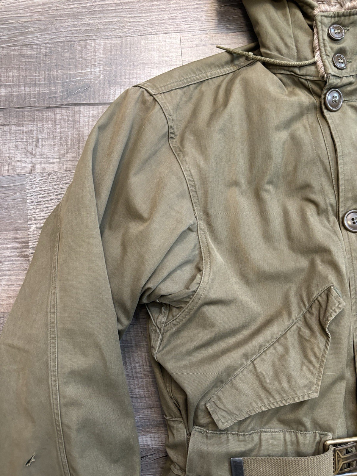 VTG M1947 US Military Parka Med W/ Liner Korean War Salty Army USMC