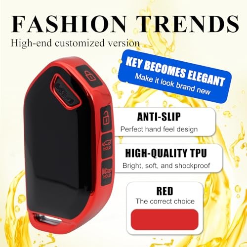 Advanced soft TPU key Cover Suitable for Type B key case Red (Single Shell)