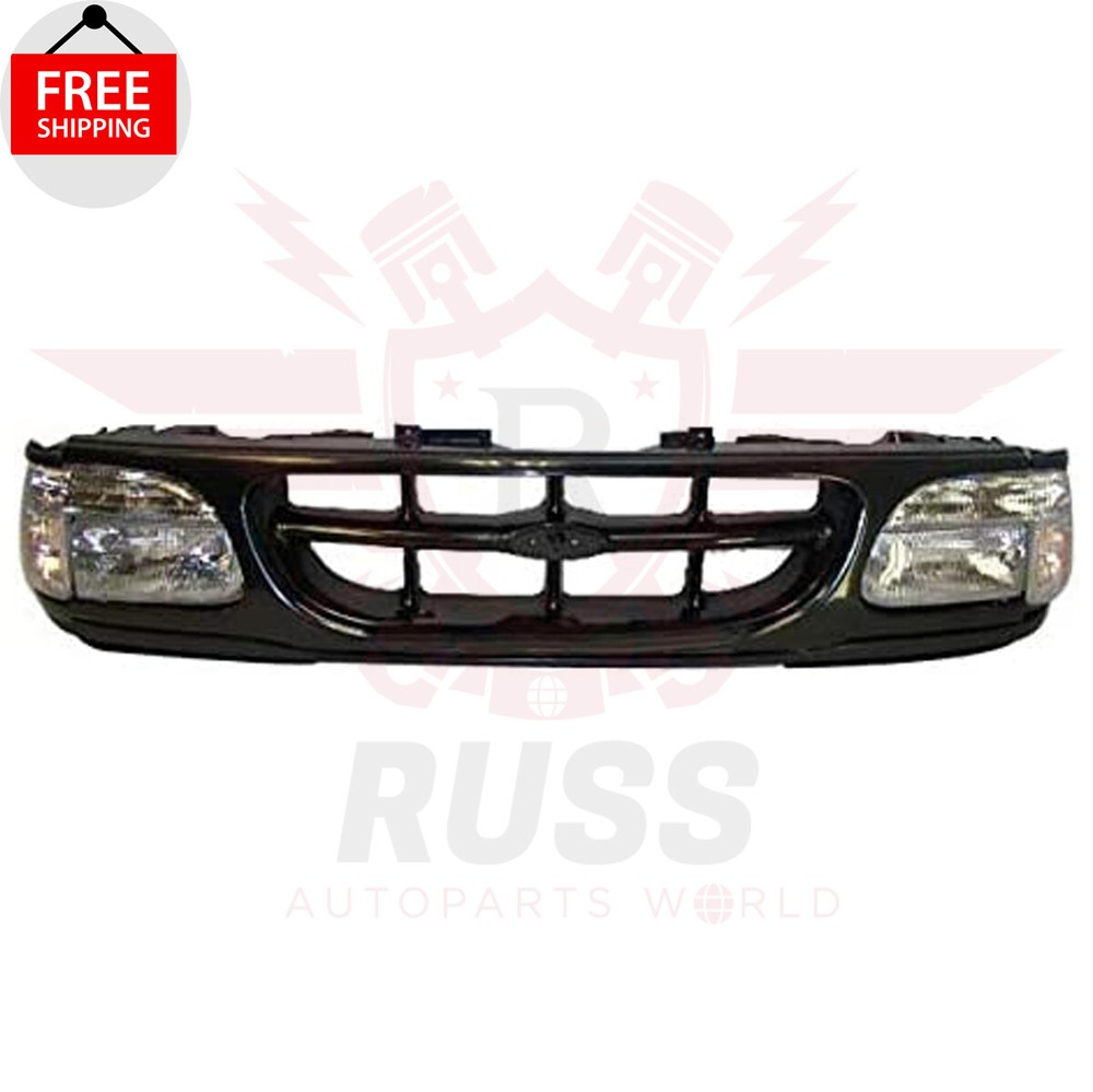 For 1995-2001 Ford Explorer Front Black Grille Panel Headlight Corner Light 6PCS