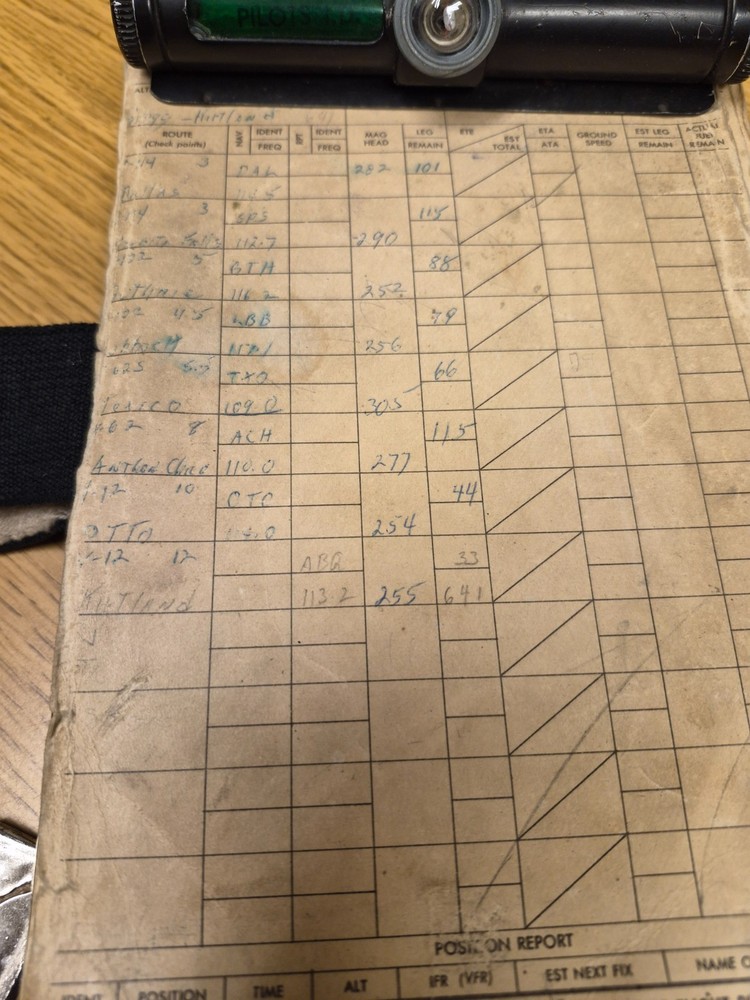 WWII US Army Air Force Fighter Pilot Clipboard and Flight Log Built in Light WOW