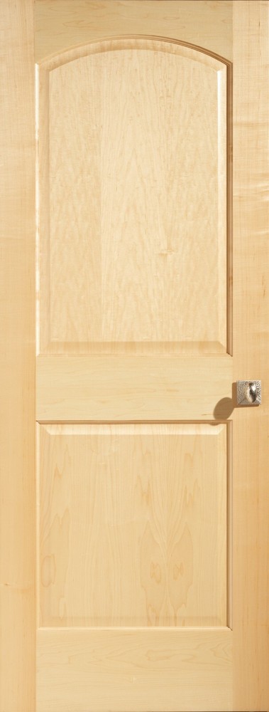 Maple 2 panel Top Arch Interior Door - many sizes, Slab or Prehung